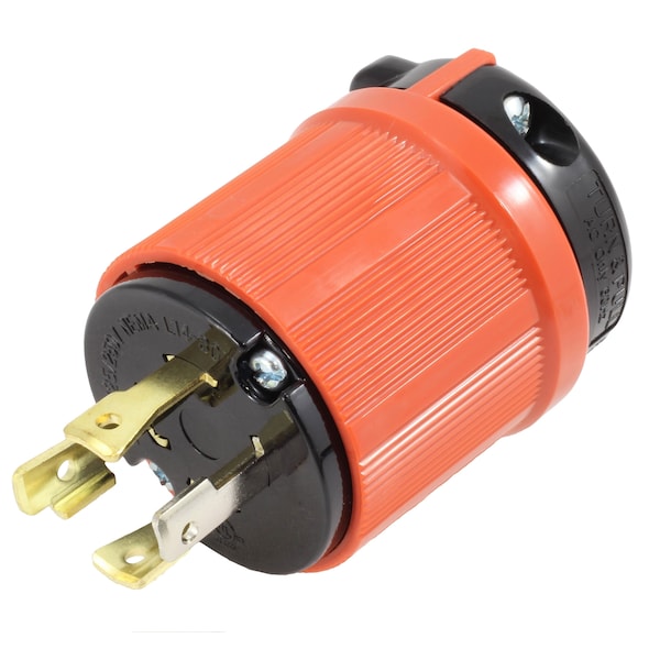 Locking Plug, L14-30P, 30 A, 125/250V AC, Orange